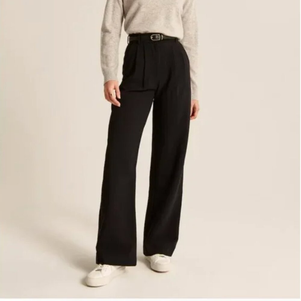 Abercrombie & Fitch A&F Sloane Tailored Pant black trousers 26 2 short